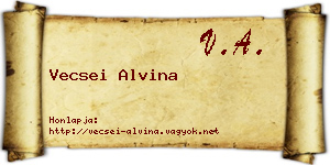 Vecsei Alvina névjegykártya